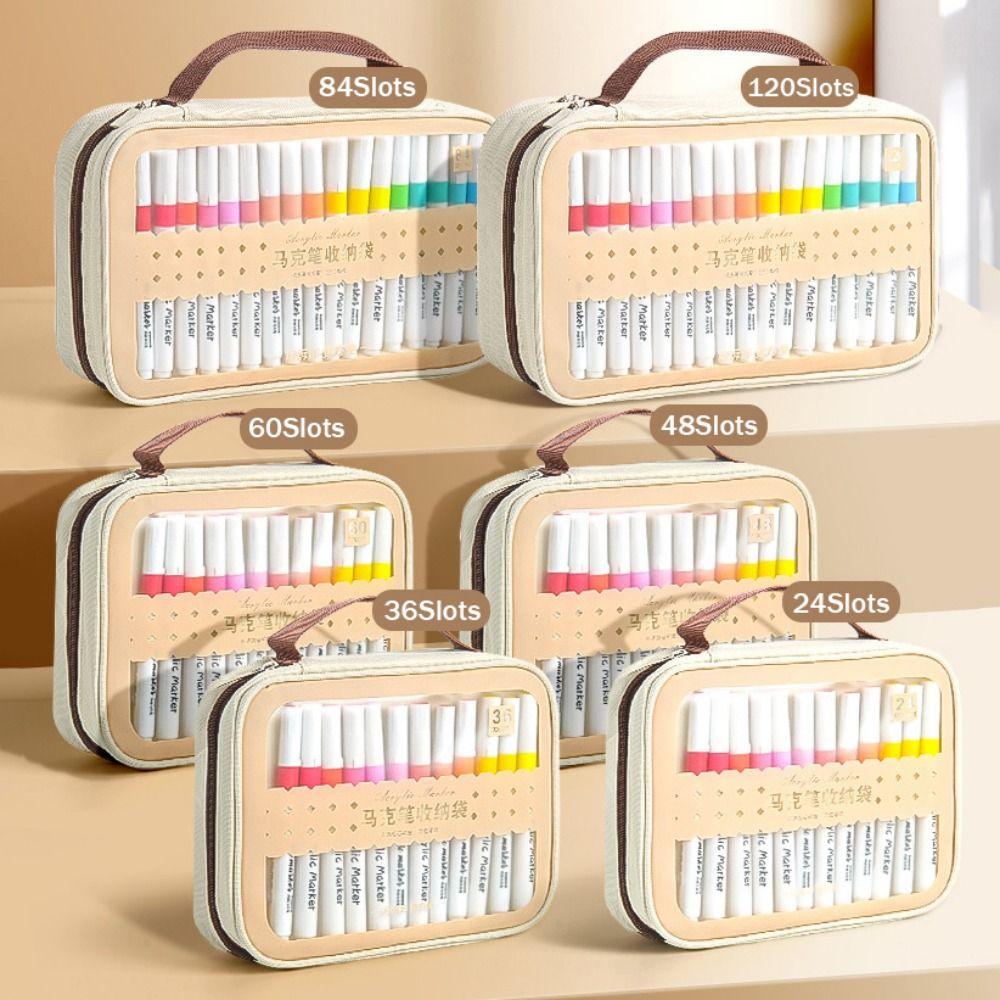 Zipper Closure Marker Pen Storage Bag Watercolor Pen Storage Bag  Art Supplies Storage