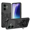 KEYSION Shockproof Armor Case for TECNO POVA 6 Neo 4G Soft Silicone+PC Metal Ring Stand Phone Back Cover for TECNO Pova 6 Neo 4G