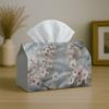 1pc Romantic Aesthetic Cherry Tissue Box-Blossom White Floral Soft,Durable Napkin Organizer for Car,Kitchen,Dining,Home Decor-Decorative Tabletop Part