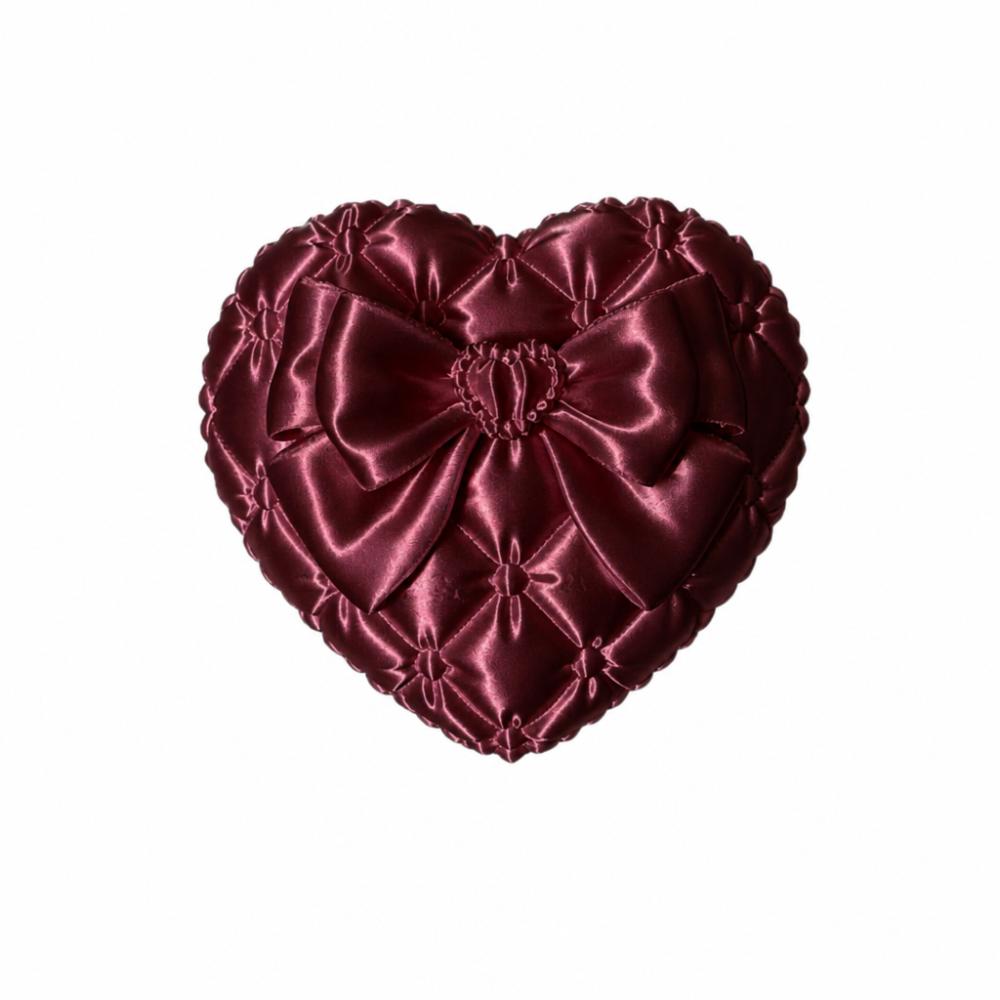 Silk Texture Heart-shaped Jewelry Box Small Size Storage Tray Vanity Table