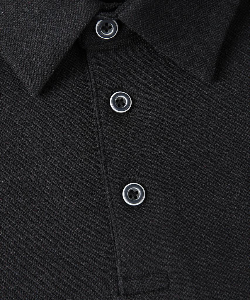 PANICALE Charcoal Cotton Pique Polo Shirt