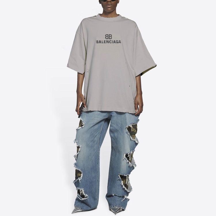 Balenciaga Футболка мужская SS21 Серая 651795TKVF58174