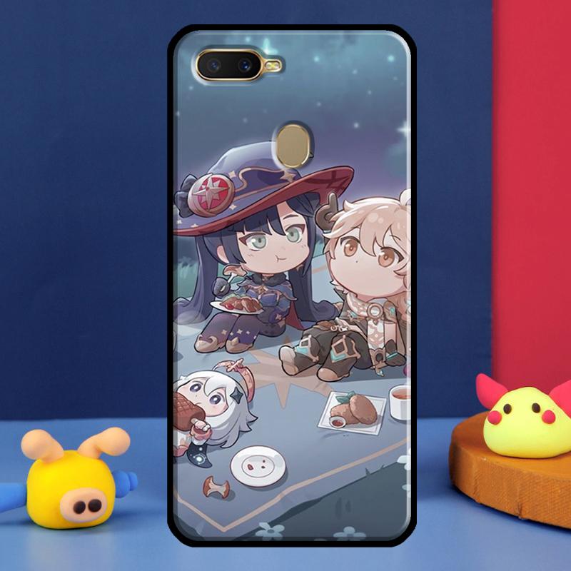 Чехол Chibi Genshin Impact для Oppo A98 A78 A58 A15 A16 A17 A5 A9 A91 A52 A72 A76 A96 A74 A94 A54 S A57 A77