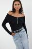 Women's Elegance Style Sweater Black Turn-down Collar Knitwear Sweater