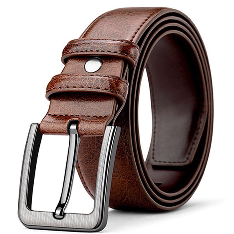 Retro Vintage Mens Leather Belt With Alloy Buckle For Formal And Casual Wear