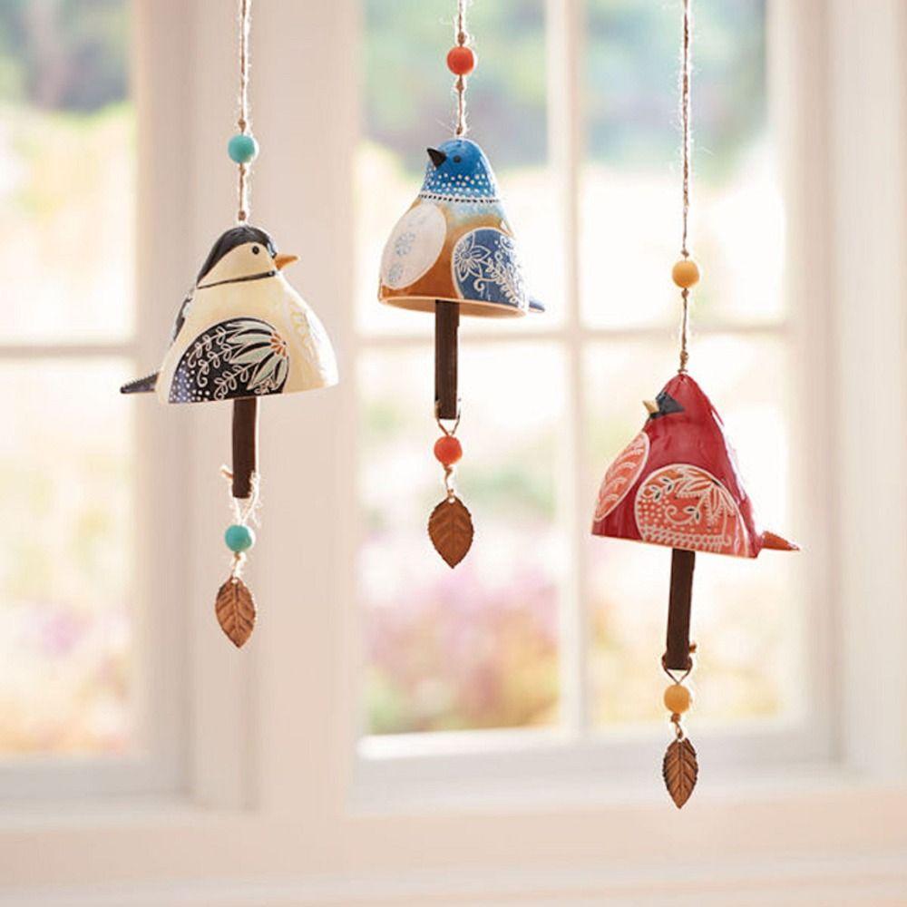 Resin Wind Chime Hand Painted Hanging Ornaments Wind Bell Bird Song Bell Wall Decoration
