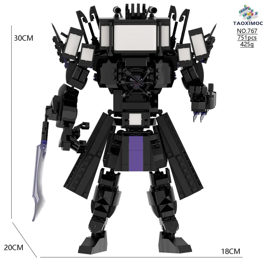 MOC Игрушки из кубиков Модель Совместимый Робот с Туалетом Скибиди Абстрактные Строительные Блоки Монитор Телевизор Динамик