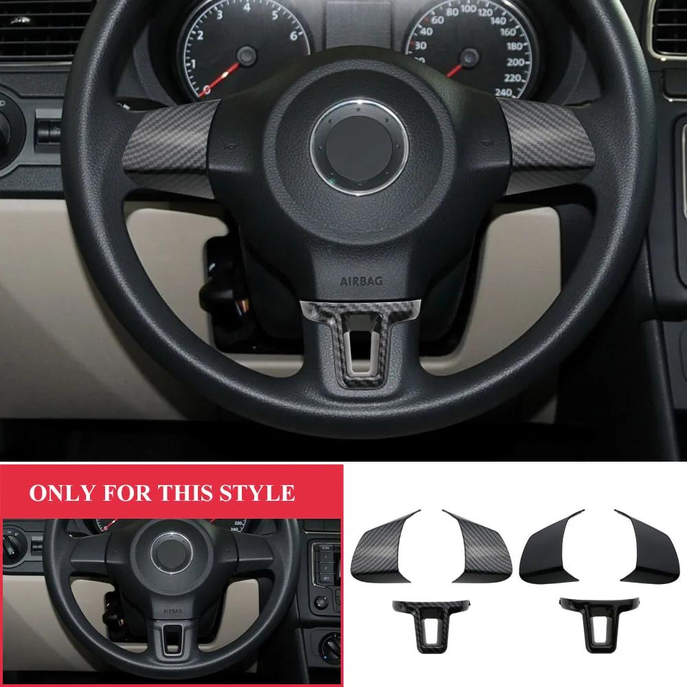 ABS Накладка на руль из углеволокна Защитная накладка для Volkswagen VW Polo 11-14 Golf 6 2009 - 13 Jetta Touran Bora Caddy Eos