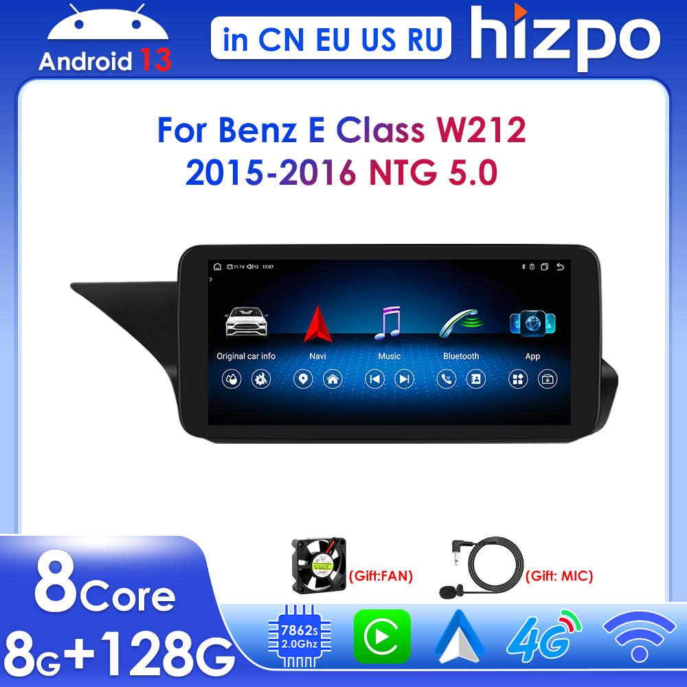 Hizpo Octa Core 2 Din Car Radio Поддержка Carplay Android Auto Intelligent RDS для Mercedes Benz W212 E Class:E200 E230 E260 E300 S212 2015-2016 NTG5.0