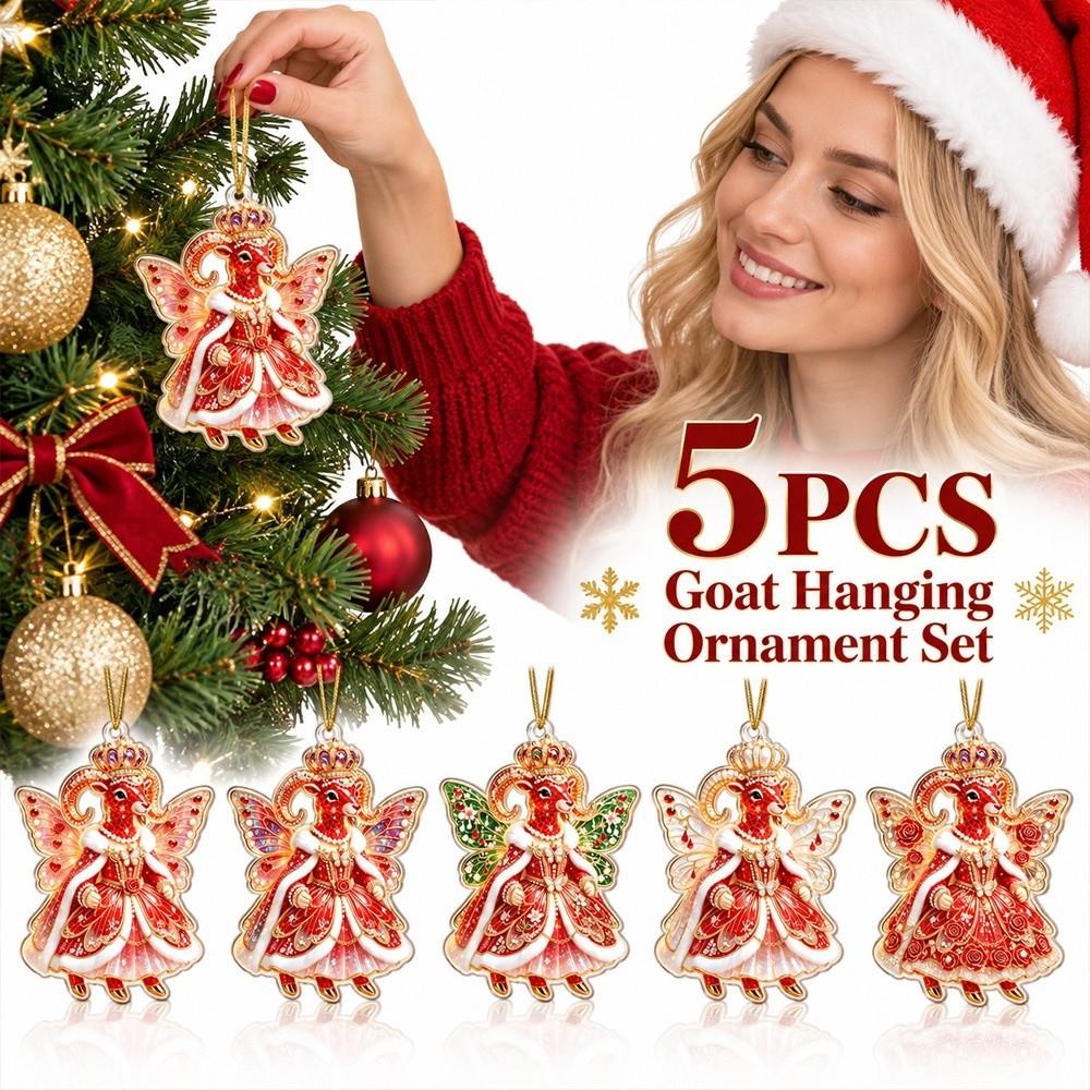 2D Flat Goat Hanging Ornament Set Shining Animal Hanging Decoration New Goat Pendant Bag Charms