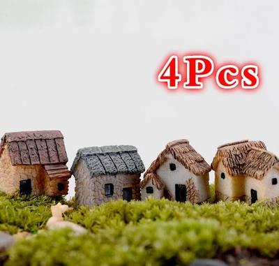4 шт. миниатюрная фигурка для дома, садовый аксессуар для фей, украшение для дома, мультяшное животное, строительная статуя, кукла из смолы, автомобиль