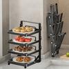 Wall Mount Kitchen Storage Rack Pot Pan Organizer Strong Load-bearing Multi-layer Foldable Design Heavy Duty Pot Pan Rack