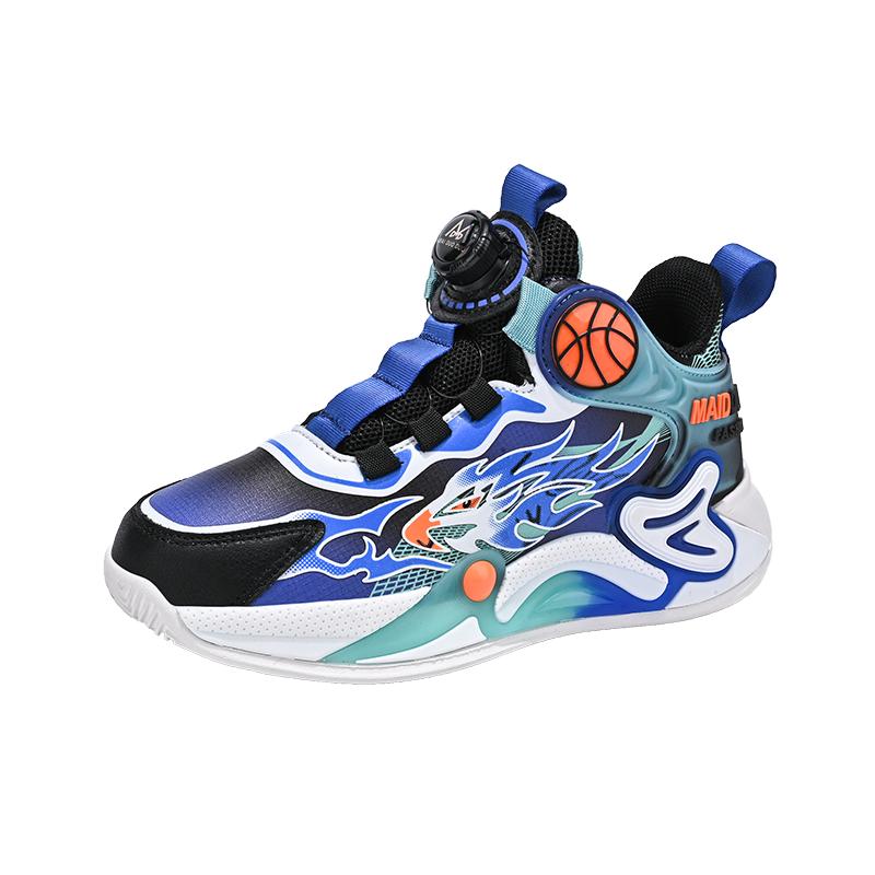 Четыре сезона детские кроссовки повседневные баскетбольные спортивные туфли для мальчиков и девочек вращающиеся кнопки удобная детская обувь для бега