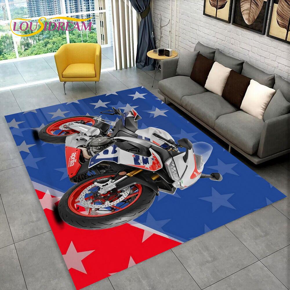 HD Ковер с логотипом мотоцикла Aprilia Racing для дома, гостиной, спальни, дивана, придверный коврик, декор, детский ковер, нескользящий коврик для пола 3D