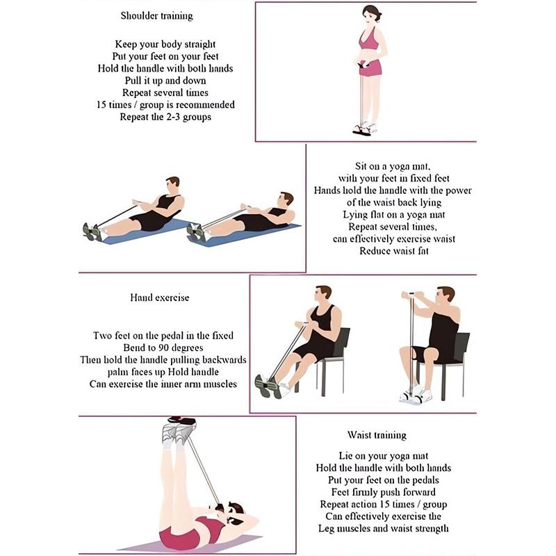 Fitness Resistance Bands-6 Tube Pedal Ankle Puller 2025 Upgrade Stretch Bands For Exercise Sit Up