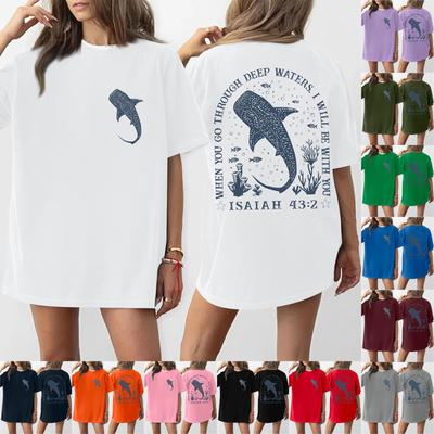 Женская футболка с круглым вырезом и короткими рукавами с принтом