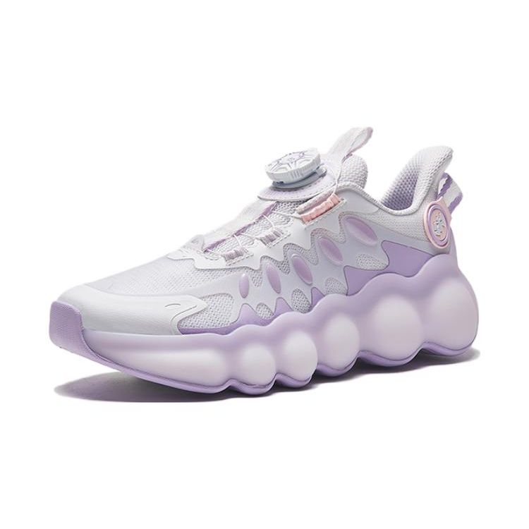 Anta Kids Huaxing Comfortable Versatile Non-Slip Wear-Resistant Breathable Casual Shoes Kids Casual Shoes Purple White 322338803-1