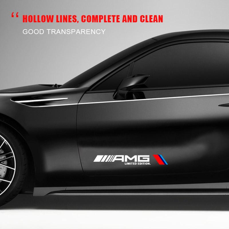 2 шт. Наклейка на боковую дверь автомобиля, значок, наклейка, украшение, эмблема для Mercedes-Benz AMG C200 C300 A B C E GLA CLA GLK GL ML GLE W204 W205 W203 W211 W212 W213