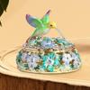 Enamel Jewelry Box Hummingbird Trinket Hand Painted Ornament Gift Storage Keepsake for