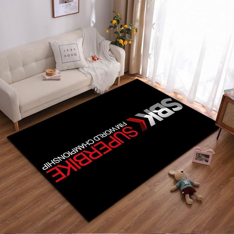 "Black Carpet Design with SBK Superbikes Racing Championship Text" Suitable for use as an anti-slip for living room bedroom sofas