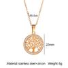Женское ожерелье из нержавеющей стали золотистого цвета с круглым кулоном в виде Дерева жизни с прозрачным цирконом, роскошное ювелирное изделие, подарок на свадьбу