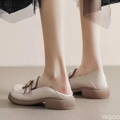 Модная Весенне-Осенняя Повседневная Удобная Не Утомляющая Ноги Женская Обувь на Плоской Подошве Однотонные Туфли Ретро Универсальная Маленькая Кожаная Обувь