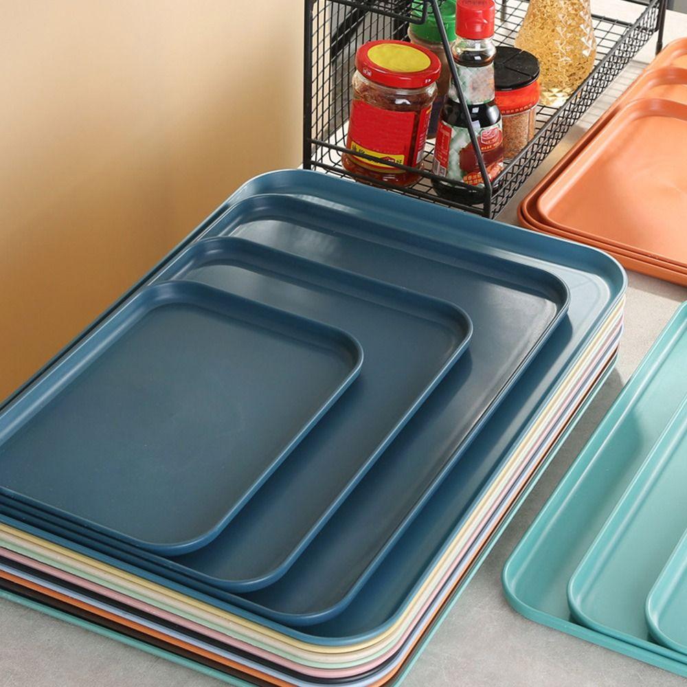 Plastic Tray Rectangular Storage Tray Nordic Dessert Pallet  Household