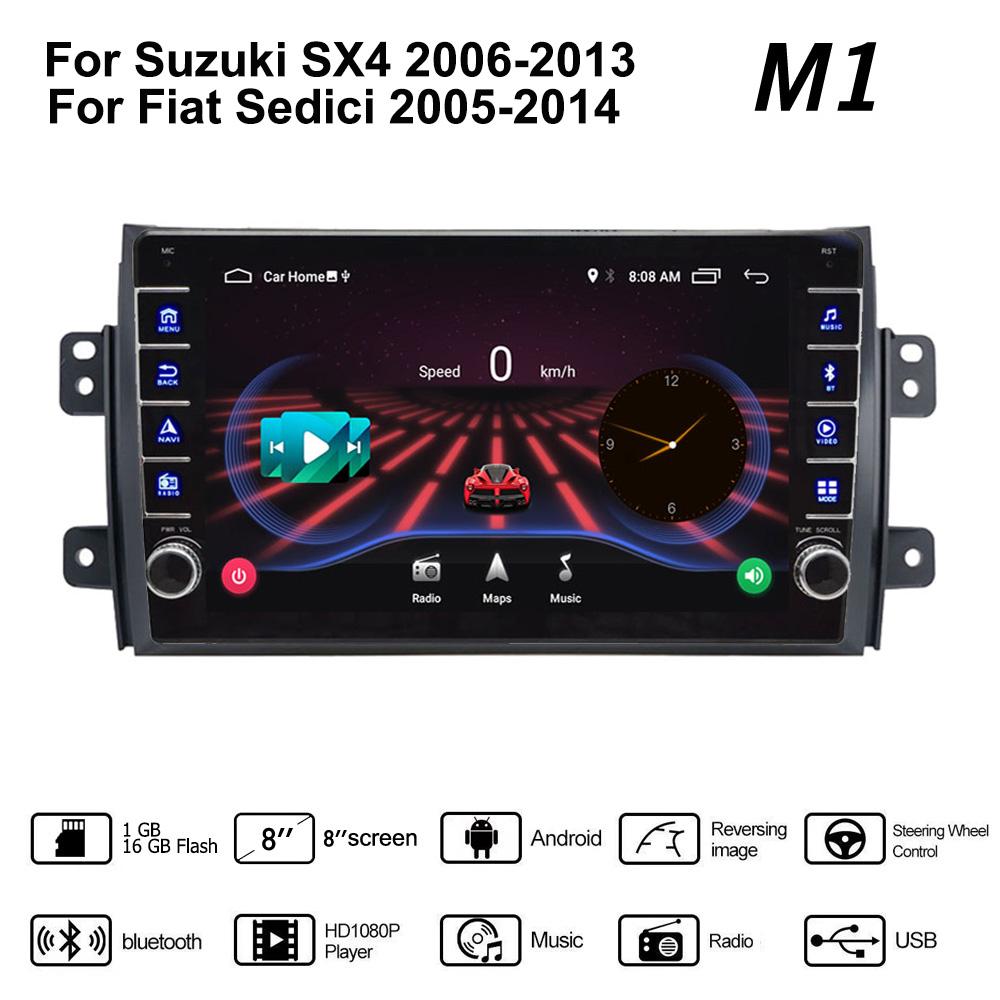 2 Din Android автомобильный радиоприемник мультимедийный видеоплеер для Suzuki SX4 2006-2013 для Fiat Sedici 2005-2014 с кнопкой Wi-Fi 1 + 16 ГБ