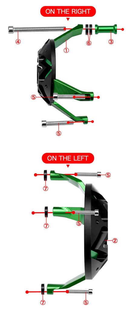 LEDISHUN Крышка двигателя, Слайдер двигателя, Защита двигателя для Kawasaki Versys 1000 (KLZ1000B) 2015-2022 (черный)