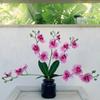 Realistic Simulation Orchid Flowers 5 Heads Fake Flower Artificial Orchid  Outdoor Garden Decor