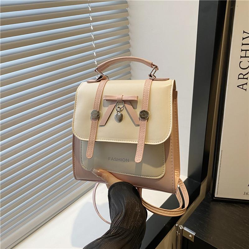 Retro College Style Backpack For Women Pu Material Casual Daily Use With Durable Design