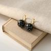 Zinc Zinc Alloy Polka Dot Earrings Black White Dangle Earrings Fashion Round Ball Ear Buckles  Party Wear