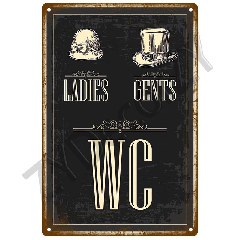 Туалет Металлический Знак Индустриальный Деко Винтажный Плакат Винтажный Ретро Жестяной Знак Эстетический Гостиная Металлический Декор Стены Украшения Фреска