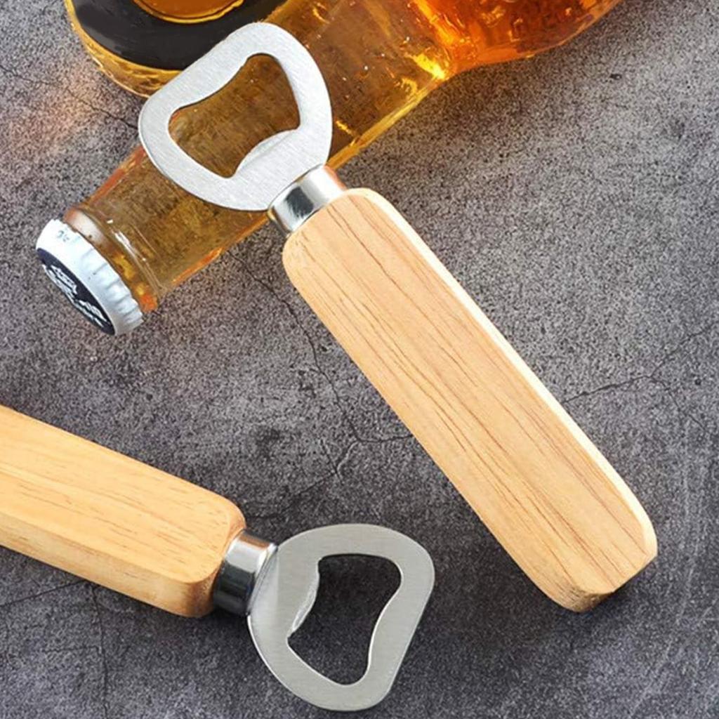 Wood Handle Bottle Opener Beer Bottle Openers Bartender Bottle Openers Soft Drinks Bottle Opener for Home Bar Restaurant