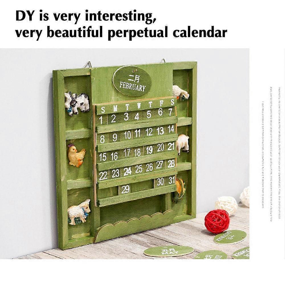 Wall Calendar Creative Decorative Wood Perpetual Calendar Hanging Ornaments