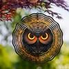 Bohemian Metal Wind Chime with Vibrant Owl Design - Dual-Sided, 360° Rotating Hook for Easy Hanging, Ideal for Balconyes