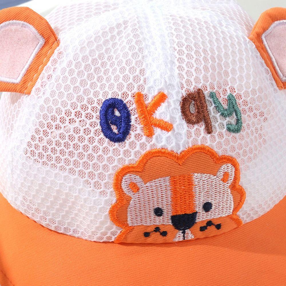 Cartoon Lion Baby Children Sun Visor Hat Sun Protection Boys Girls Mesh Basin Caps Summer