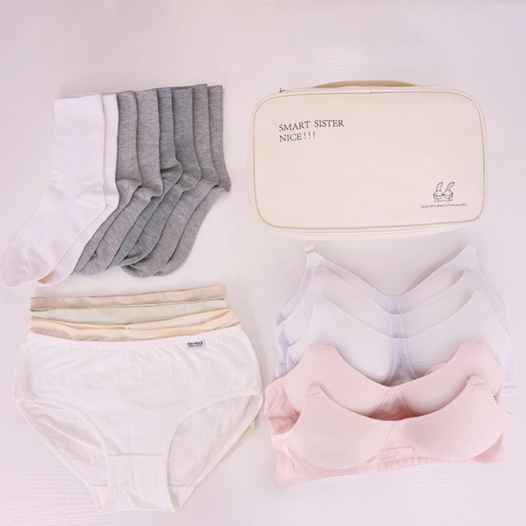 Дорожная сумка для хранения Портативный органайзер для нижнего белья, колготок, носков Двухслойная Большая вместимость Сумка для багажа Предметы первой необходимости для путешествий