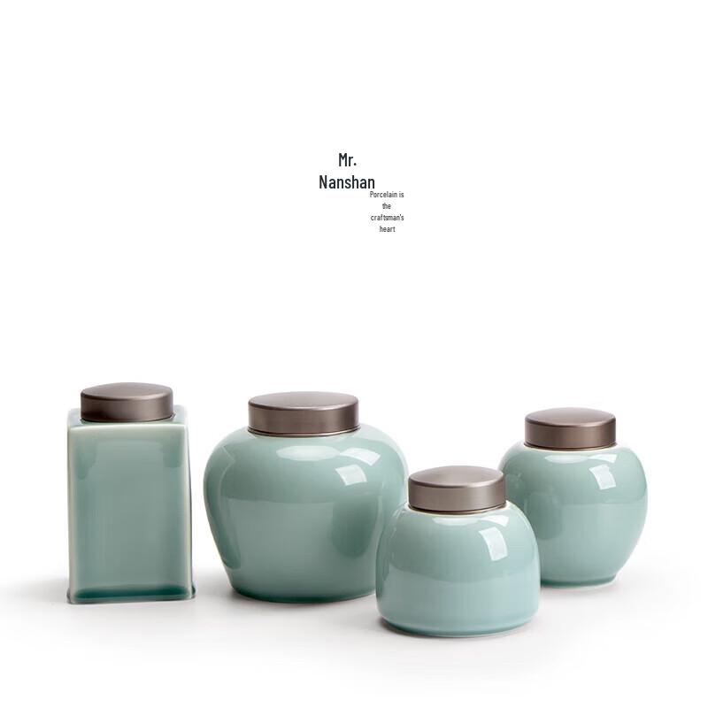 Nanshan Ceramic Tea Caddy with Aluminum Lid