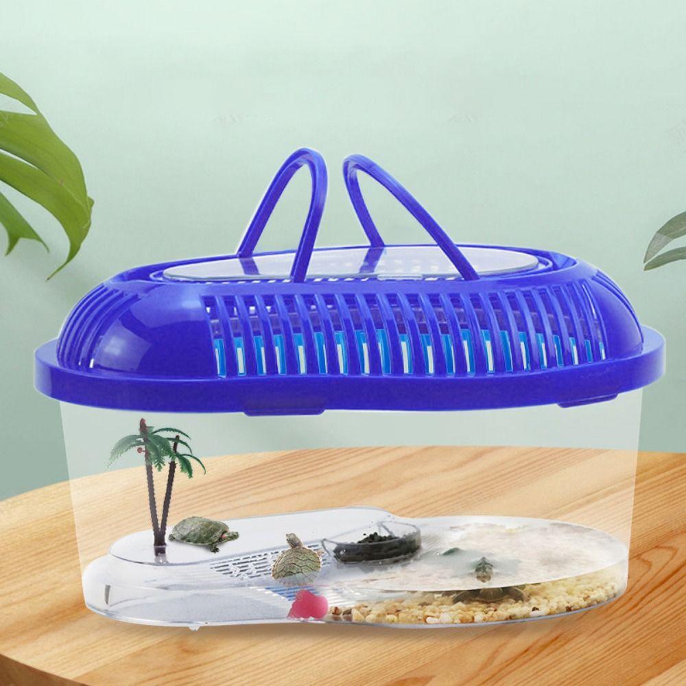 1PC Plastic Goldfish Feeding Box Household Spider Jar Turtle Tank Reptile Container Turtle Habitat