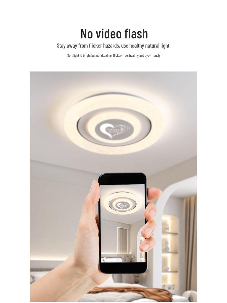 Умный современный кремовый круглый потолочный светильник для главной спальни - Модный и простой.