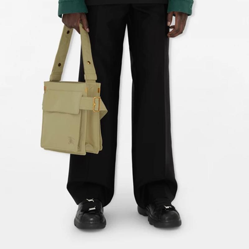 Burberry Trench Brand Logo Adjustable Shoulder Strap Cotton Polyester Crossbody Bag Small Men bags Light-Beige 80918061