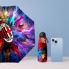 AC Milan Рисунок Печатный Мини 5 Сложений 8 Спиц Компактный Зонт Ветрозащитный Водонепроницаемый Легкий Портативный Складной