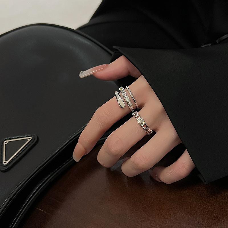 Серебряный цвет геометрические обмотки открытые кольца для женщин мужчин Y2K изысканные блестящие индивидуальные кольца на палец ювелирные изделия подарок на вечеринку