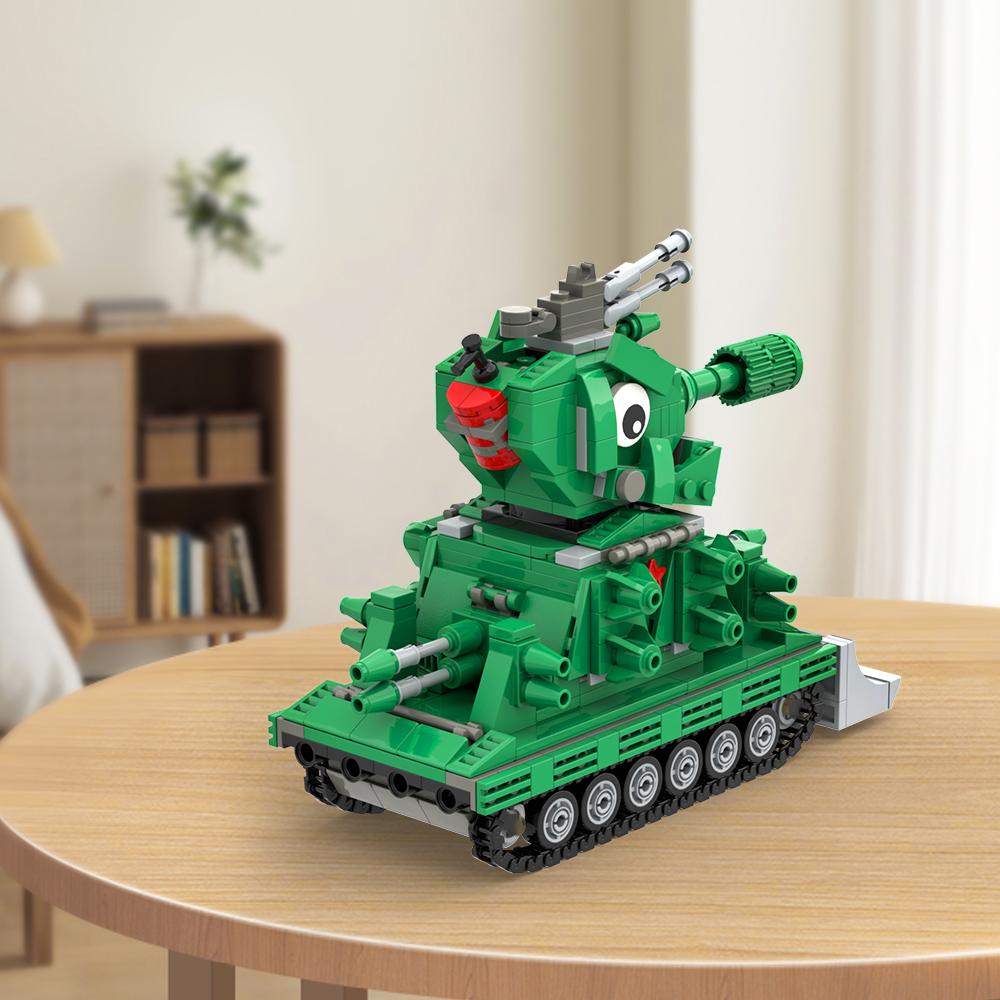 MOC Military Tank Building Blocks Heavy KV44 Tank Model Vehicle with Dozer Blade Classic Toys Adult Collections Gifts