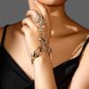 Fashion Design Sense Alloy Rhinestone Finger Bracelet Women, Versatile Jewelry