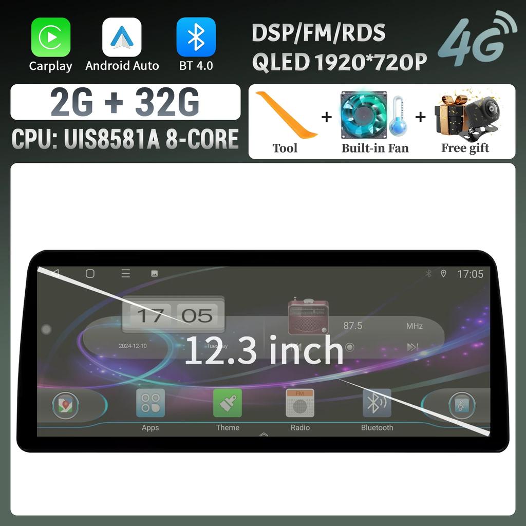 12.3inch Android 14 For Toyota Corolla 2019-2025 Car Radio Navigation 4G GPS Multimedia Wireless  BT Carplay Screen Stereo