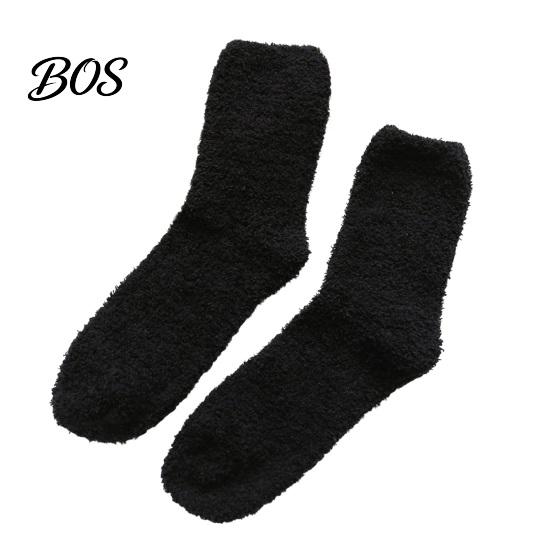 Plush Winter Socks Thickened for Men, Solid Color Fuzzy Socks, Warm Slippers Moisture Wicking Thermal Soft Footwear, Coral Fleece Sleeping Autumn