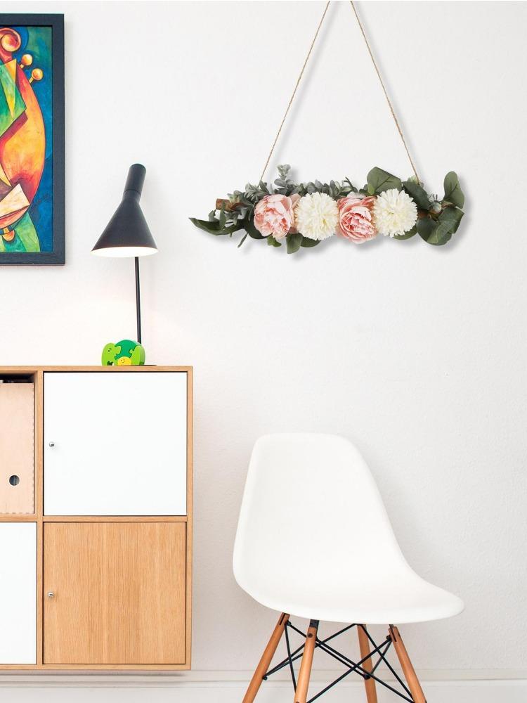 1 шт. искусственный эвкалипт гортензия пион Swag настенный декор бревенчатая ветка подвесной обруч для спальни, гостиной, ванной комнаты, настенный декор