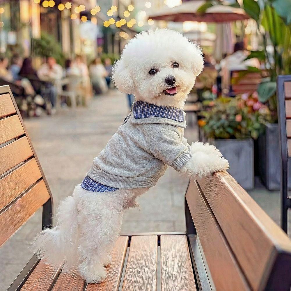 Fashion Preppy Style Pet Dog Hoodie Soft Breathable Cat Shirt Cozy False Two-piece Pet Overalls Spring Autumn